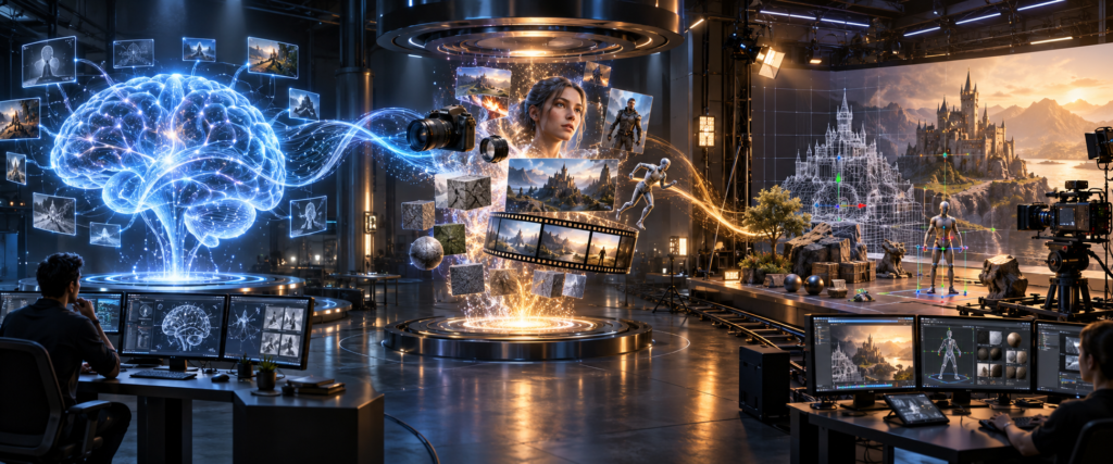 GPT-6 Astra, Higgsfield and Blender powering an AI-driven 3D production studio.