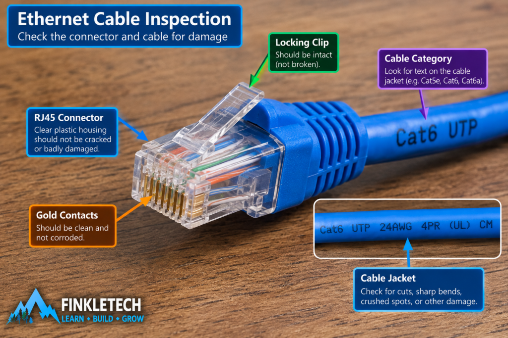 Ethernet cable end / RJ45 connector close-up