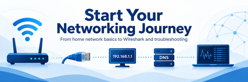 Start your networking journey with hands-on Network+ labs covering routers, DNS, Ethernet, and Wireshark