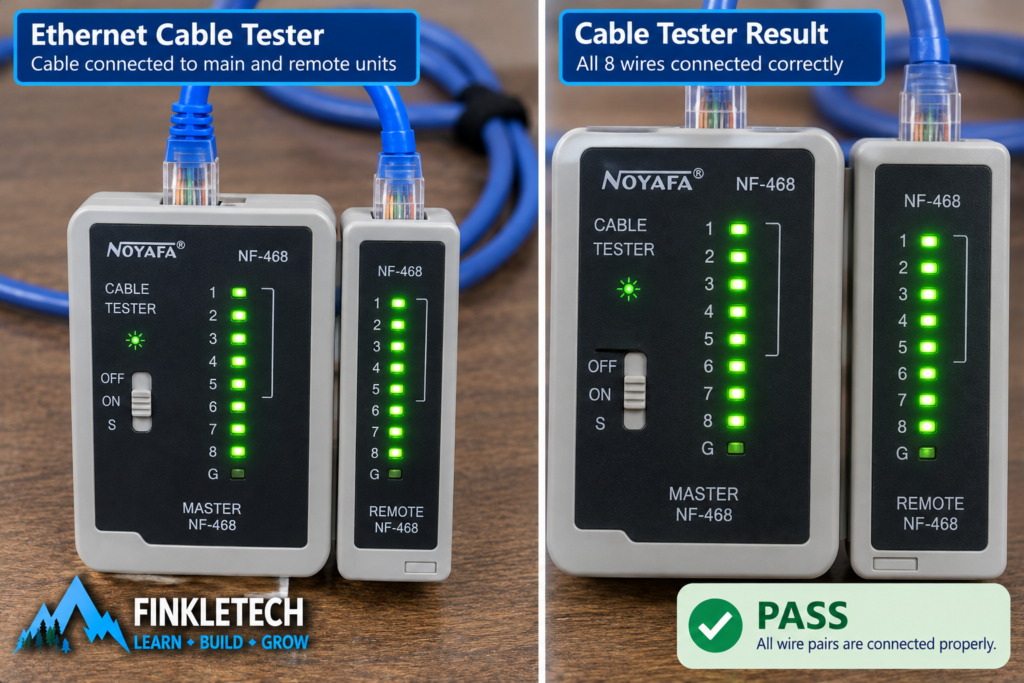 optional cable tester result