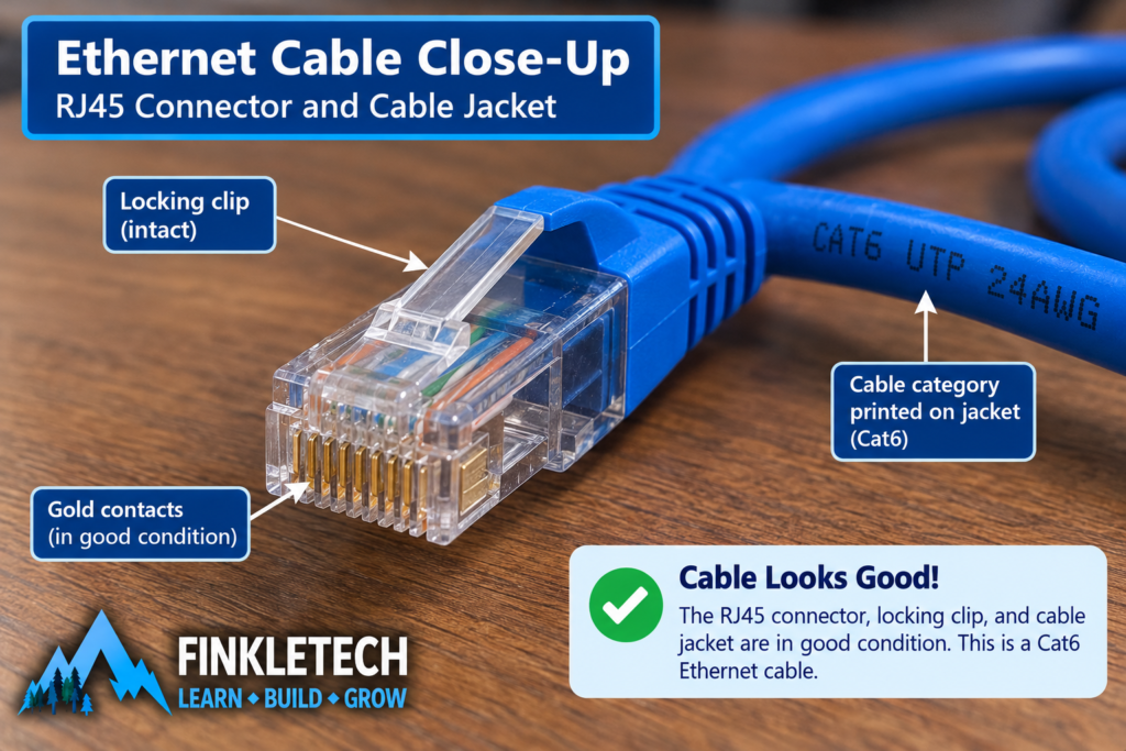 Ethernet cable connector close-up