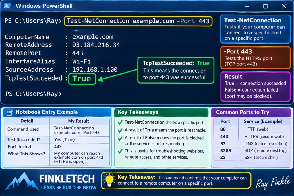 PowerShell Test-NetConnection for port 443